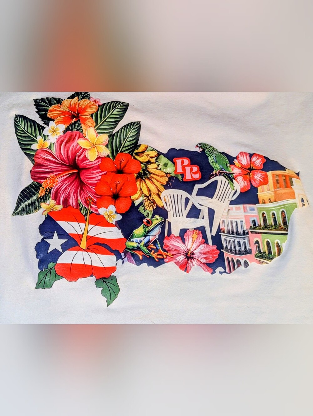 Women's Puerto Rican Tropical Graphic Tee FREE SHIPPING Size M - Picture 2 of 3